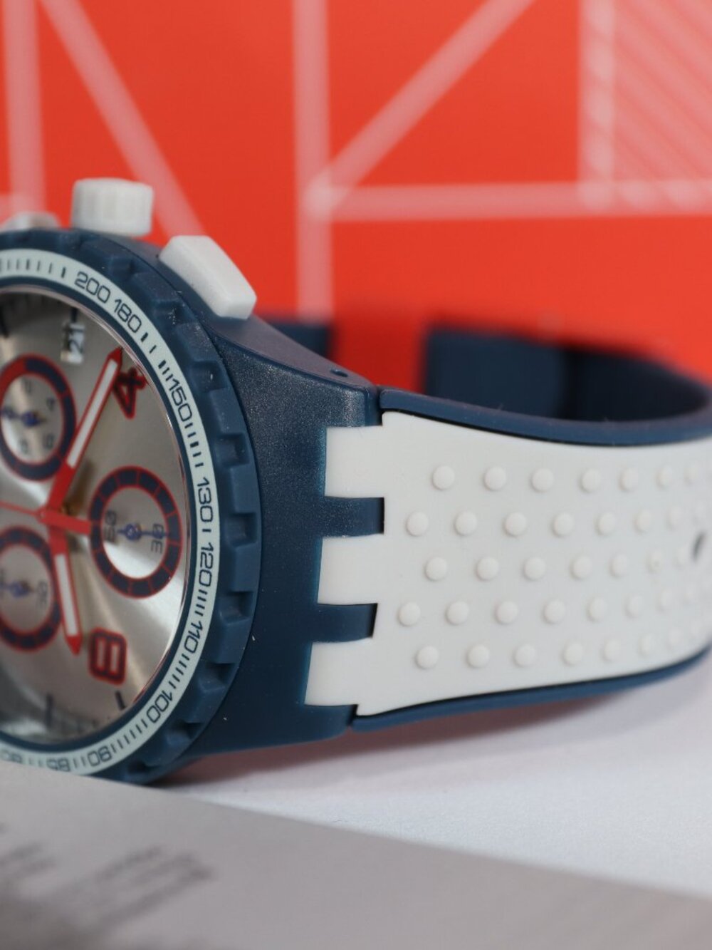 NEW Swatch HUMPY BUMPY Silicone Chronograph Men's 41mm Watch SUSN411 Bricks - Picture 8 of 10